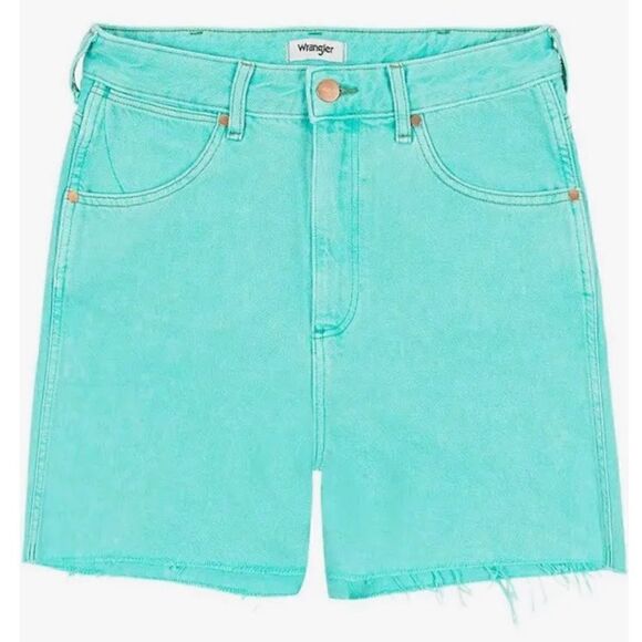 Wrangler Donna Regular Fit Cotton Denim Shorts Western Cowgirl Country Size W31 - Picture 2 of 14